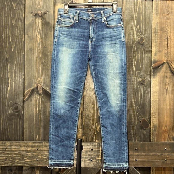 NWT Citizens of Humanity Jeans Size 28 Weekender Rocket High Rise Raw Boho Crop - Picture 1 of 11
